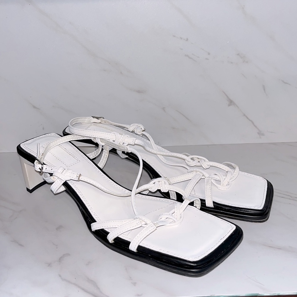 NEW TopShop nina white strappy heeled sandals sz 8